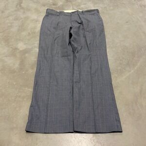 Vintage Montgomery Ward Navy Glen Plaid Work Pants 36x29 Deadstock NWT 1141